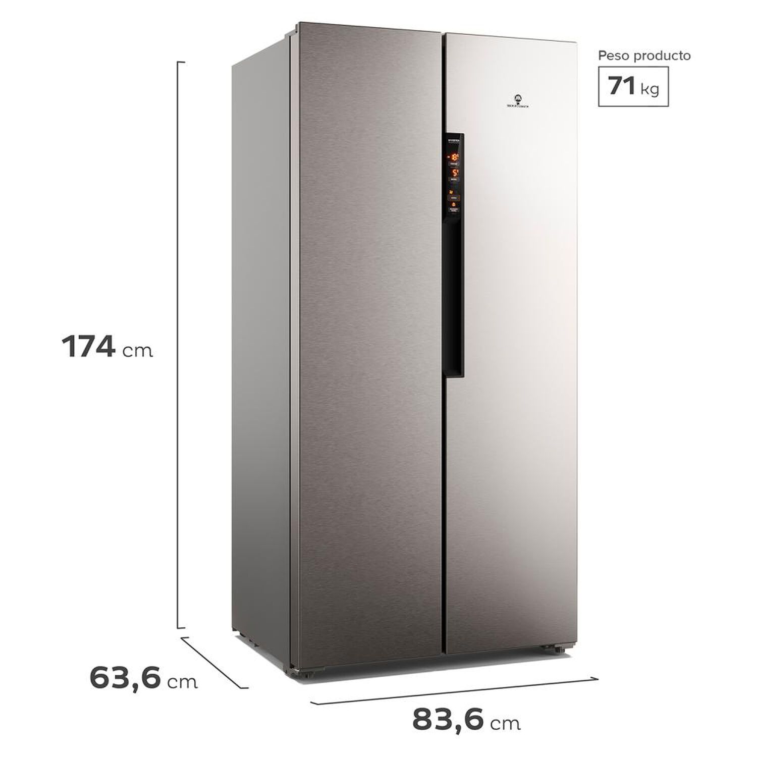 Refrigerador Side By Side Mademsa Mas430 / No Frost / 430 Litros / D image number 2.0